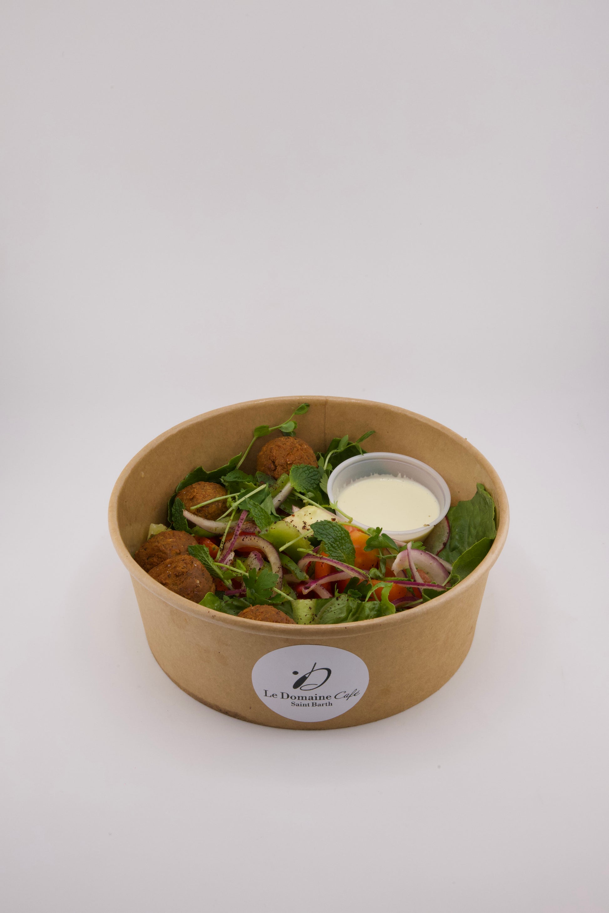 Fattoush Salad with Falafel & Toum Garlic Sauce