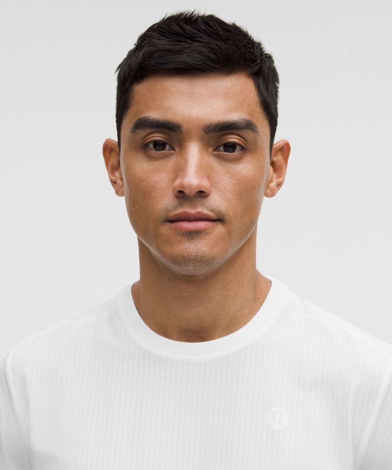UV-Protective Striped Mesh Tennis T-Shirt