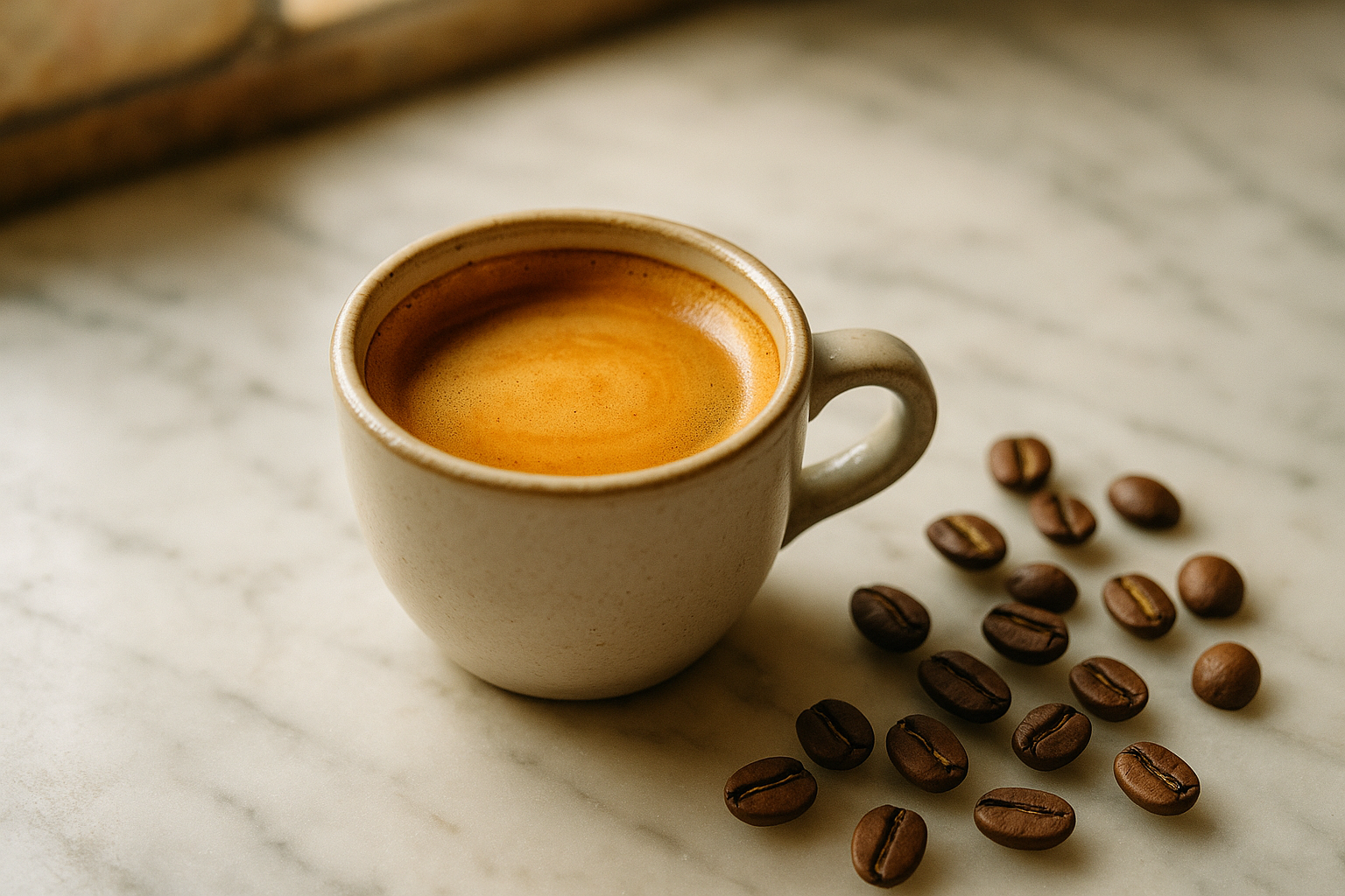 a cup of expresso coffee