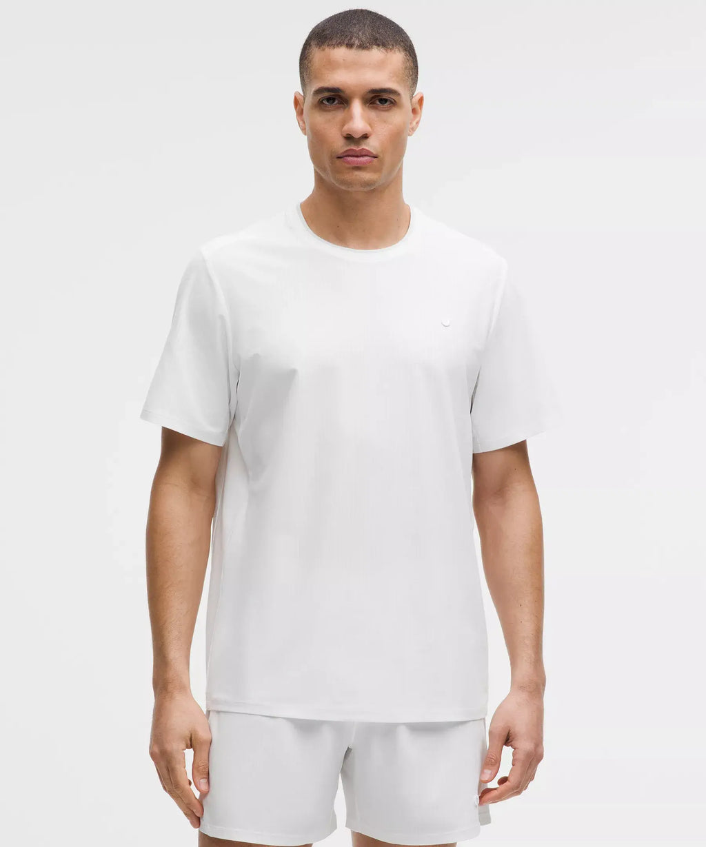 UV-Protective Striped Mesh Tennis T-Shirt
