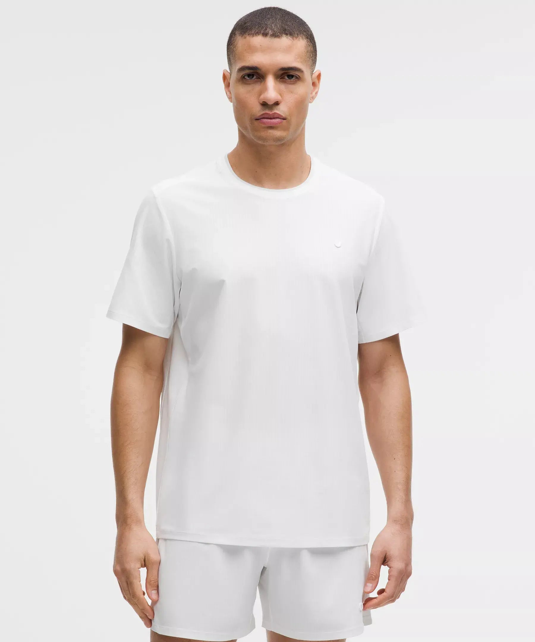 UV-Protective Striped Mesh Tennis T-Shirt